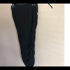 Long black skirt with side opening